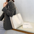 Vegan leather shoulder tote bag