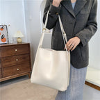 Vegan leather shoulder tote bag