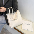 Vegan leather shoulder tote bag