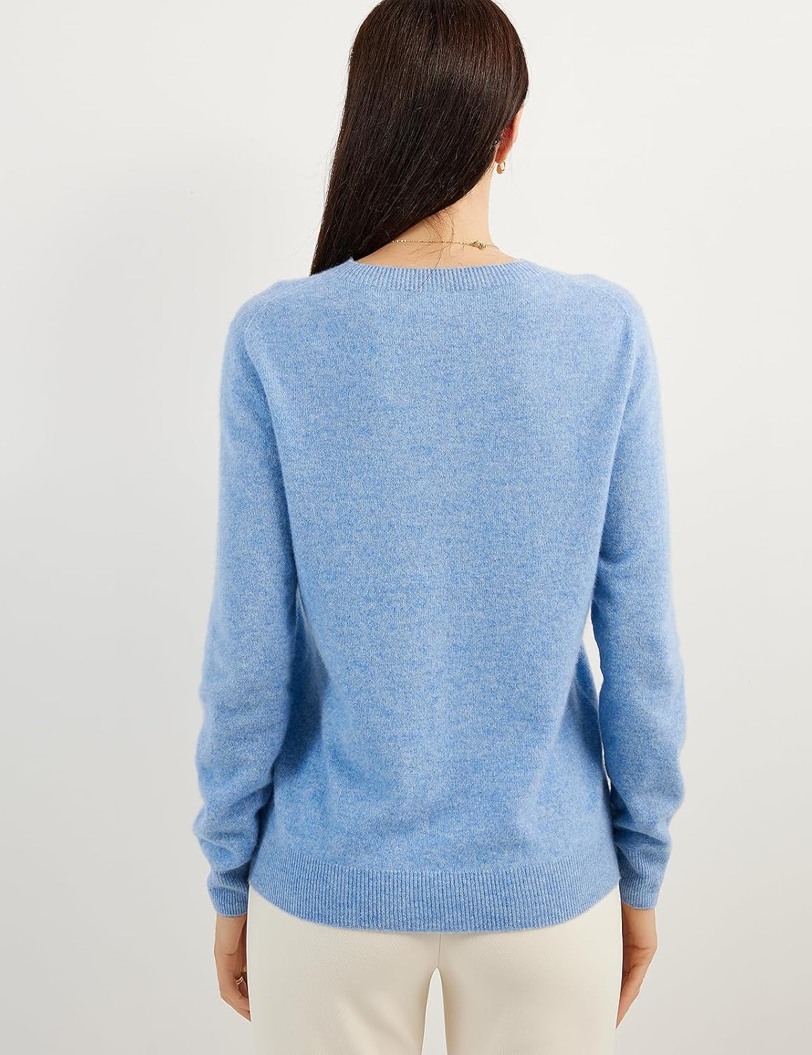 Women's luxe cashmere crew neck sweater