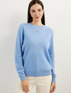 Women's luxe cashmere crew neck sweater