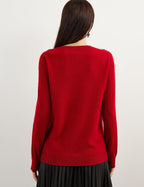 Women's luxe cashmere crew neck sweater