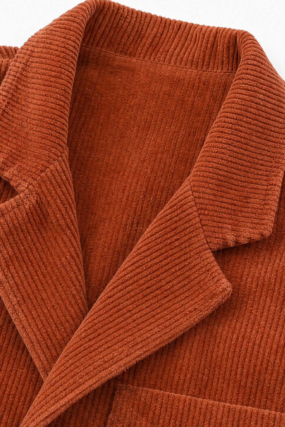 Corduroy notch lapel blazer with patch pockets