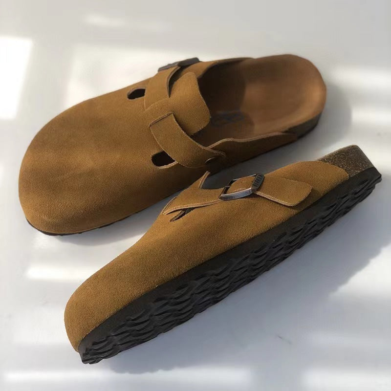 Leather Slide Sandals